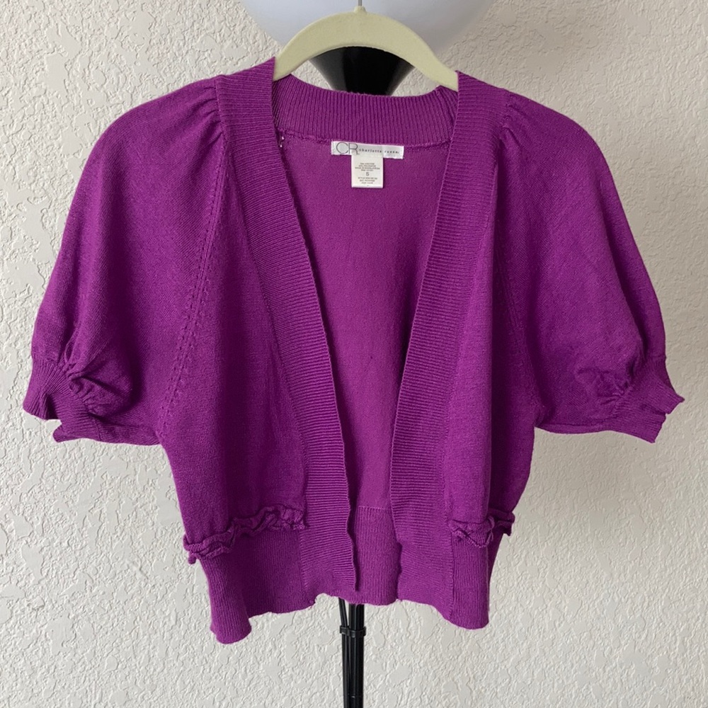 Cute ruffled bolero in bright purple